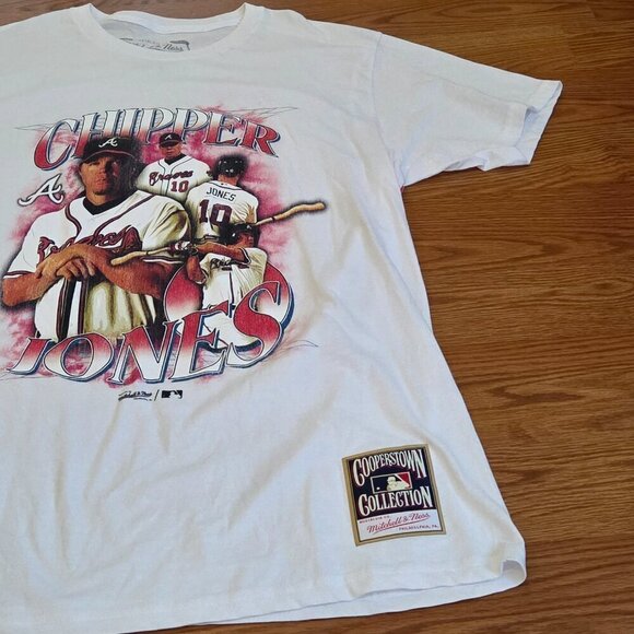Chipper Jones Atlanta Braves Mitchell & Ness Shirt Cooperstown Collection Large - Picture 3 of 11